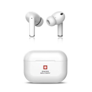 SWISS MILITARY DELTA TRUE WIRELESS EARBUDS WHITE