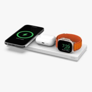 BELKIN BOOST CHARGE PRO 3 IN 1 WIRELESS CHARGING PAD WITH MAGSAFE WHITE WIZ016MYWH