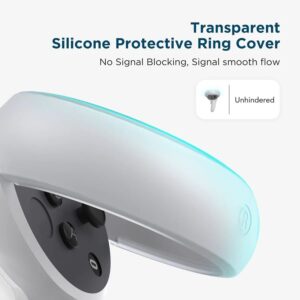 KIWI DESIGN CONTROLLER GRIPS COVER WITH BATTERY OPENING FOR OCULUS QUEST 2 BLACK