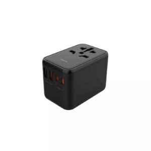 BLUPEBBLE PASSPORT TWO WORLD TRAVEL ADAPTER WITH PD 65W +2 USB-C + 2 USB-A BP-TVL002-BK
