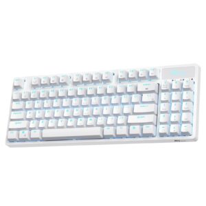 ROYAL KLUDGE MECHANICAL KEYBOARD RGB TRI MODE HOT SWAP RED SWITCH WHITE RK89