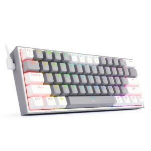 REDRAGON FIZZ RGB WIRED KEYBOARD RED SWITCH 61 KEYS WHITE/GREY K617-RGB WG