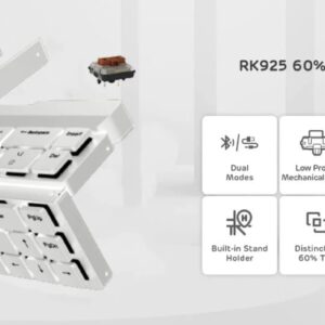 ROYAL KLUDGE GAMING KEYBOARD DUAL MODE SINGLE LIGHT NON HOT PLUG BROWN SWITCH WHITE RK925