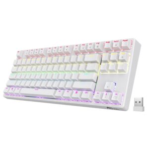 ROYAL KLUDGE GAMING KEYBOARD RGB TRI MODE HOT PLUG BROWN SWITCH WHITE RK87