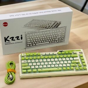 KZZI MOMENT LINEAR SWITCH KEYBOARD RGB TRI-MODES HOT-SWAP LEMON GREEN K75 PRO