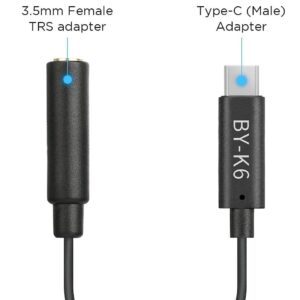 BOYA TRS FEMALE TO TYPE-C ADAPTER 3.5mm BY-K6