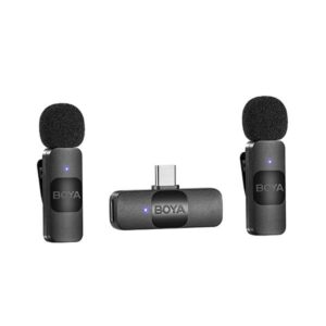 BOYA WIRELESS USB-C LAPEL MICROPHONE SYSTEM BLACK BY-V20