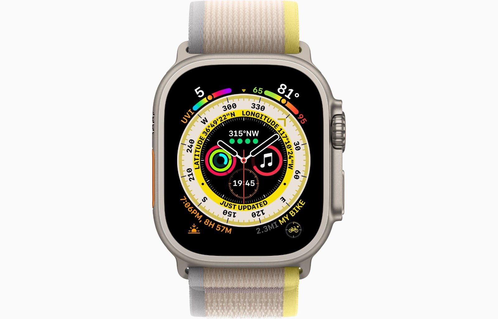 APPLE WATCH ULTRA 49MM TITANIUM YELLOW BEIGE TRAIL LOOP - Image 2
