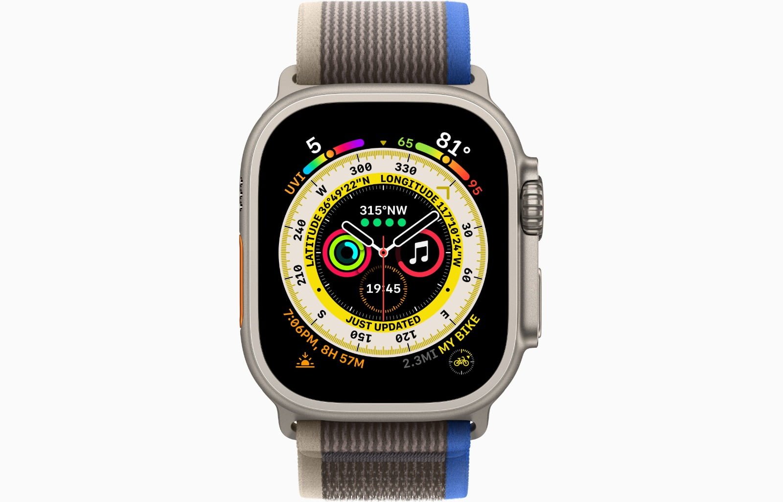 APPLE WATCH ULTRA 49MM TITANIUM CASE BLUE/GREY TRAIL LOOP - Image 3