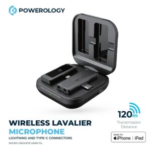 POWEROLOGY LAVALIER WIRELESS MICROPHONE BLACK