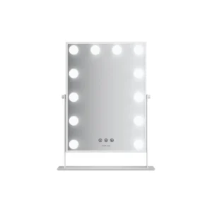 Green Lion Glam Shine Makeup Mirror, 12 LED Makeup Mirror, GNGLMAKE12WH, White Makeup Mirror