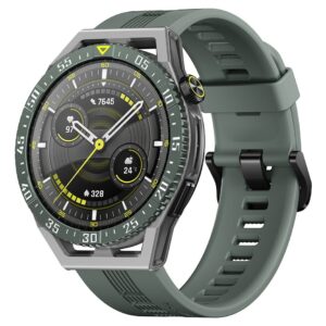 Huawei Watch GT 3 SE – Polymer Fiber Case & Green TPU Strap