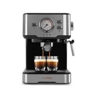 LEPRESSO DUAL CUP BARISTA ESPRESSO MACHINE WITH STEAMED MILK FROTHING BLACK LP15CMBK