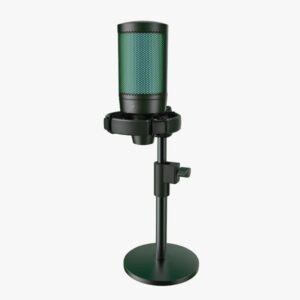 PORODO GAMING PROFFESIONAL RGB CONDENSER MICROPHONE WITH EXTENSION STAND BLACK PDX519-BK
