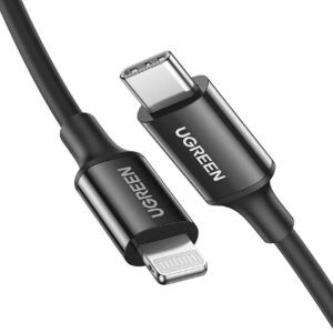 UGREEN USB-C TO LIGHTNING CABLE NICKEL PLATING ABS SHELL 1M BLACK 60751