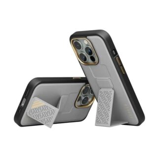 LEVELO MORPHIX CUERO IPHONE 15 PRO/PRO MAX PREMIUM LEATHER KICKSTAND GRIP CASE