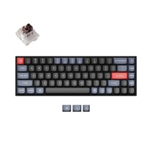 KEYCHRON K6 PRO WIRELESS MECHANICAL KEYBOARD BLACK SWAPPABLE RGB BACKLIGHT BROWN SWITCH BLACK K6P-H3