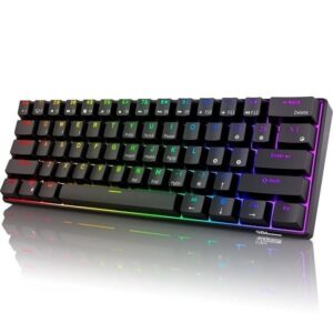 ROYAL KLUDGE GAMING KEYBOARD RGB TRI MODE HOT PLUG BROWN SWITCH BLACK RK61