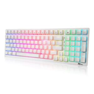 ROYAL KLUDGE GAMING KEYBOARD RGB TRI MODE HOT PLUS RED SWITCH WHITE RK98
