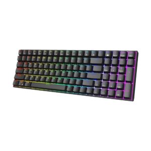 ROYAL KLUDGE GAMING KEYBOARD RGB TRI MODE HOT PLUG BLUE SWITCH BLACK RK100