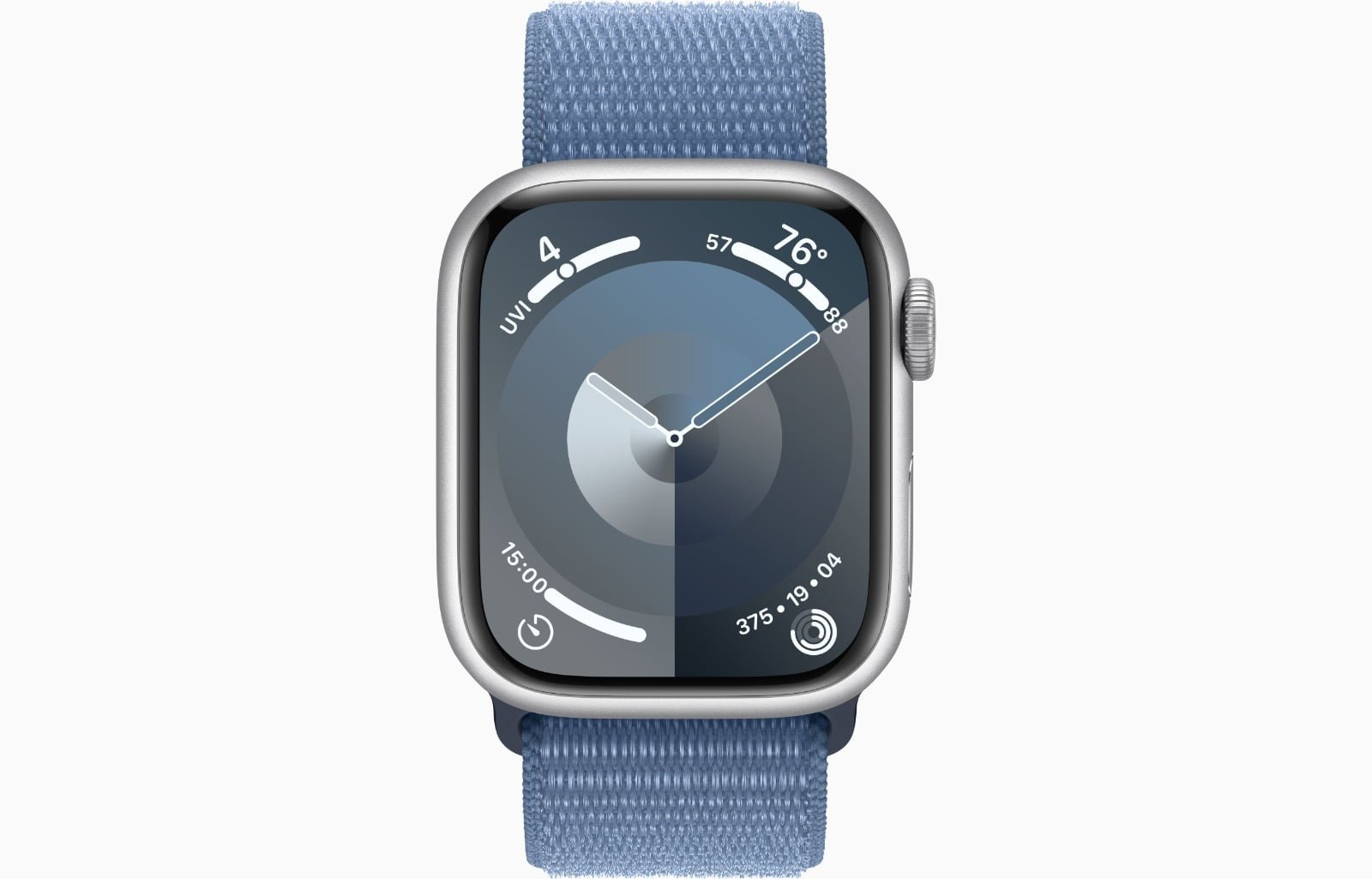 APPLE WATCH SERIES 9 41MM GPS SILVER ALUMINUM CASE WITH WINTER BLUE SPORT LOOP MR923 - Image 2