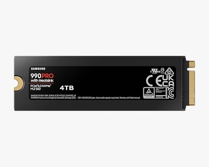 SAMSUNG 990 PRO 4TB M.2 NVME INTERNAL SSD WITH HEATSINK BLACK MZ-V9P4T0CW - Image 5