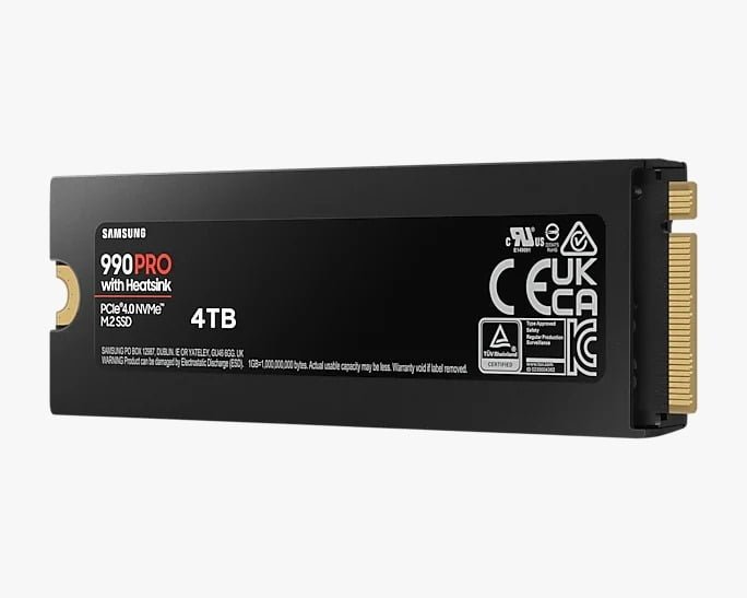 SAMSUNG 990 PRO 4TB M.2 NVME INTERNAL SSD WITH HEATSINK BLACK MZ-V9P4T0CW - Image 3