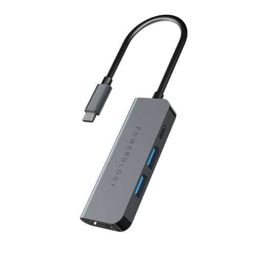 POWEROLOGY 4 IN 1 USB C HUB WITH HDMI USB 3.0 GRAY P4CHBGY - Image 3