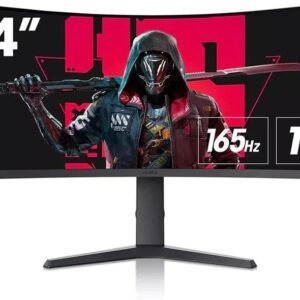 KOORUI 34-INCH WQHD 3840 X 1440 165HZ CURVED GAMING MONITOR 34E6UC