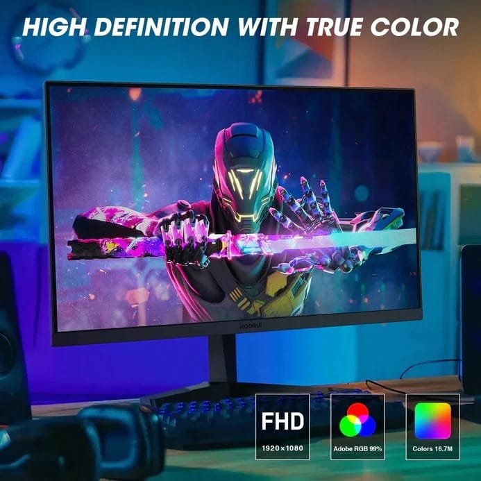 KOORUI 24 INCH IPS FULL HD 1920 X 1080 165HZ GAMING MONITOR 24E - Image 2