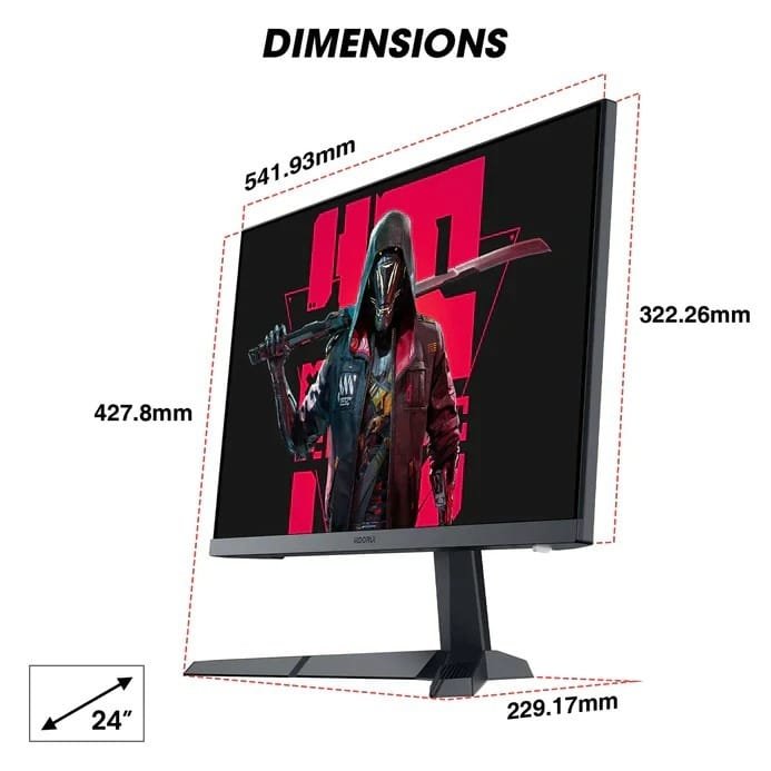 KOORUI 24 INCH IPS FULL HD 1920 X 1080 165HZ GAMING MONITOR 24E - Image 4