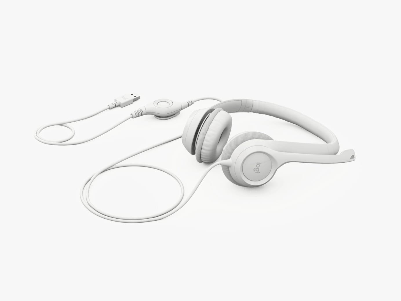 LOGITECH HEADSET USB H390 WHITE 981-000406 - Image 2