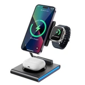 WIWU GEEK 3 IN 1 WIRELESS CHARGER GRAY W023