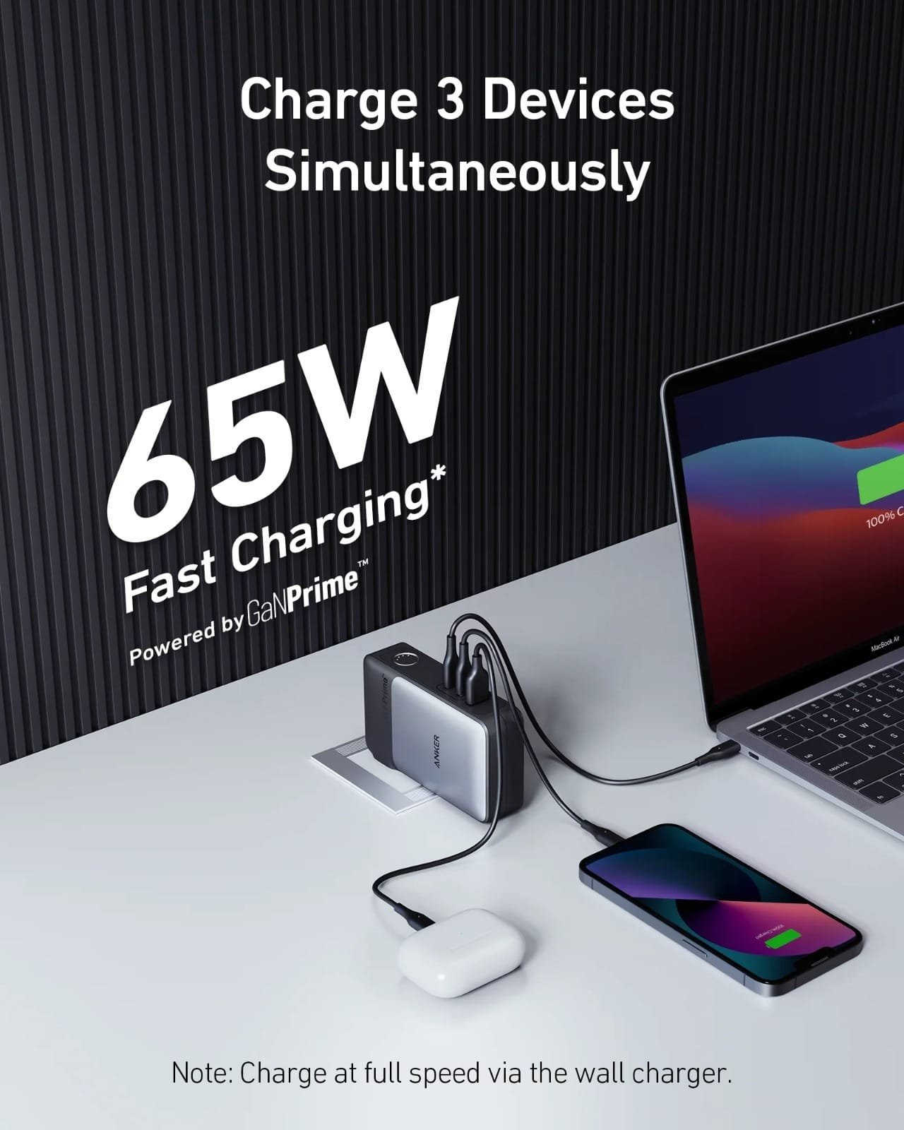 ANKER 733 65W GANPRIME POWERCORE POWERBANK BLACK A1651211 - Image 2