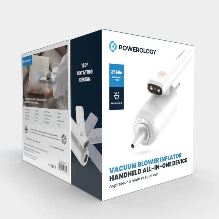 POWEROLOGY VACCUM BLOWER INFLATOR HANDHELD ALL IN ONE DECIVE WHITE PW4NIFCVWH - Image 5