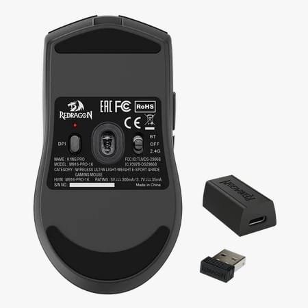 REDRAGON K1NG PRO WIRED/WIRELESS MOUSE BLACK M916-PRO - Image 6