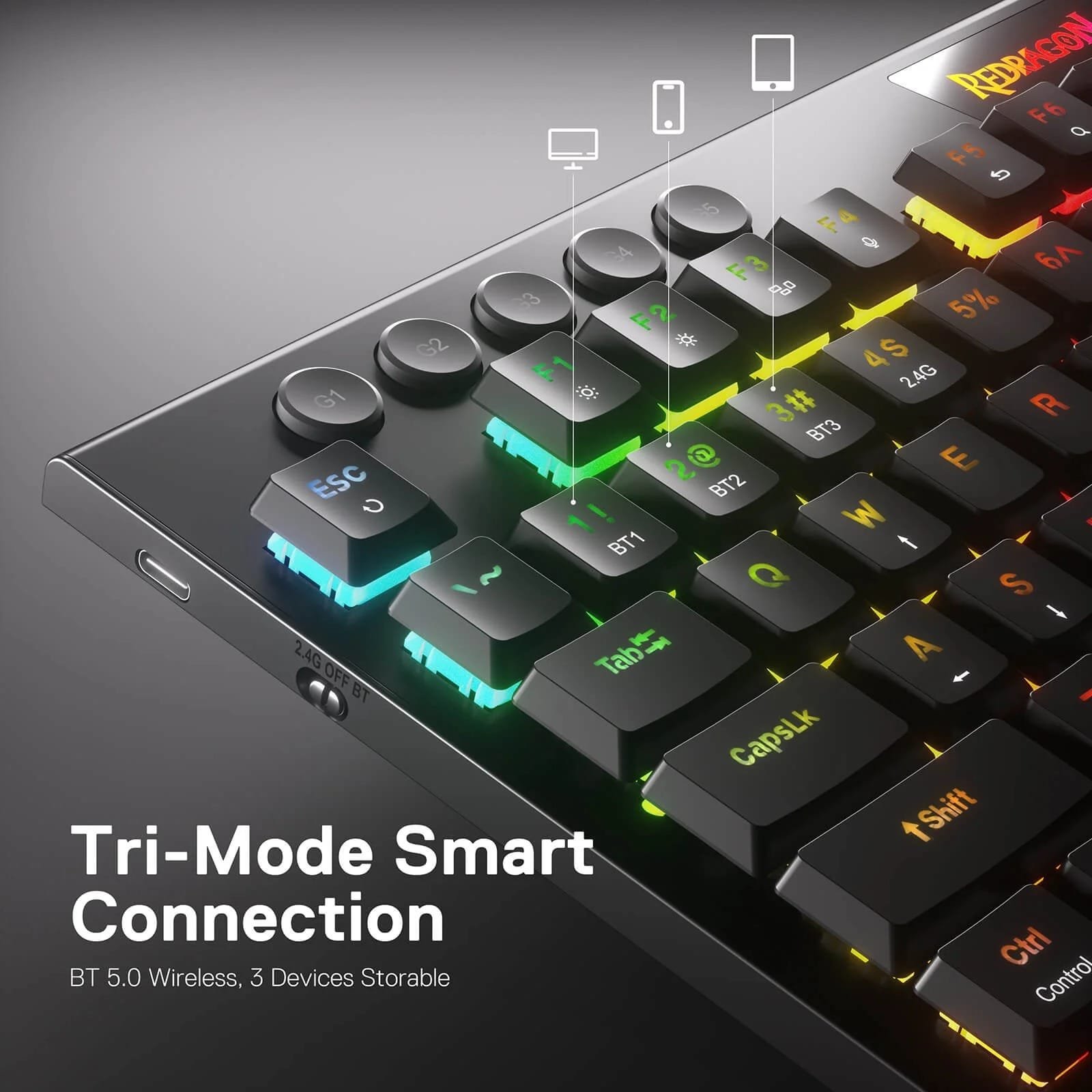 REDRAGON HORUS MECHANICAL KEYBOARD RED SWITCH K618-RGB - Image 11