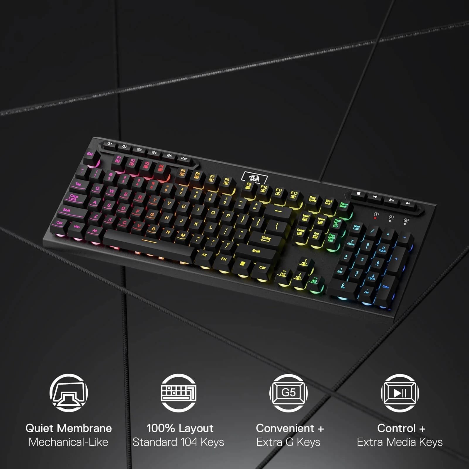 REDRAGON ADITYA WIRED GAMING KEYBOARD WITH MACRO KEYS K513 - Image 14