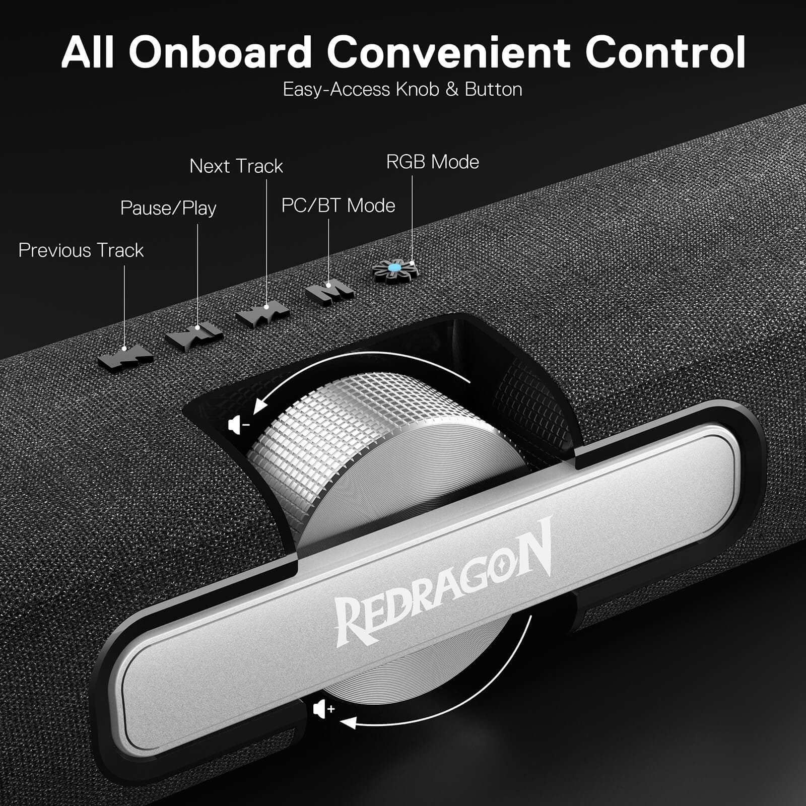 REDRAGON DORA SOUNDBAR WITH DUAL SPEAKERS AND BACKLIGHT GS512 - Image 8