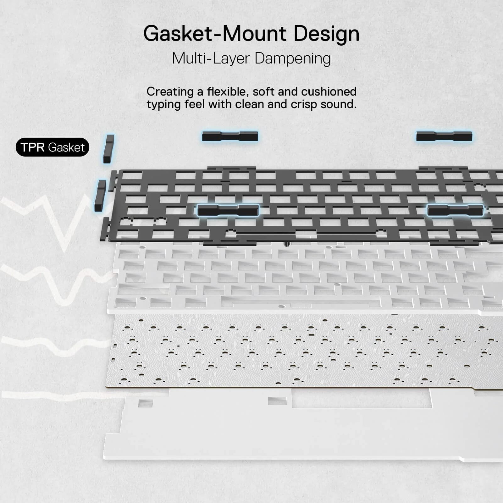 REDRAGON ELF PRO WIRELESS CRYSTAL 75% GASKET RGB GAMING KEYBOARD K649CT-RGB-PRO - Image 10