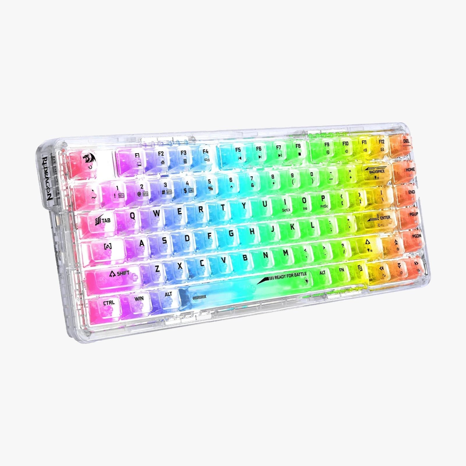 REDRAGON ELF PRO WIRELESS CRYSTAL 75% GASKET RGB GAMING KEYBOARD K649CT-RGB-PRO - Image 3