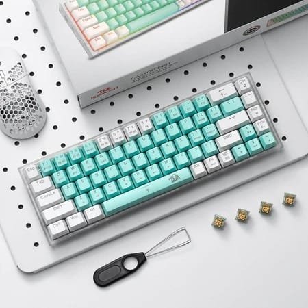 REDRAGON CASTOR PRO WIRED 2.4G BT 68KEYS RGB GAMING KEYBOARD K631RGB-PRO-GW - Image 7