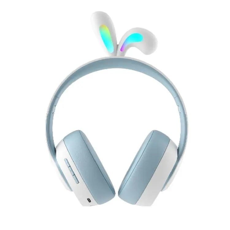 Porodo Soundtec Kids Wireless Rabbit Ear LED Lights Headphone Blue - Image 4