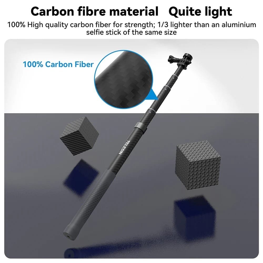 TELESIN 2nd Gen 1.2 Meter Carbon Tube Selfie Stick GP-MNP-002: Capture Stunning Selfies and Videos with Ease - Image 13