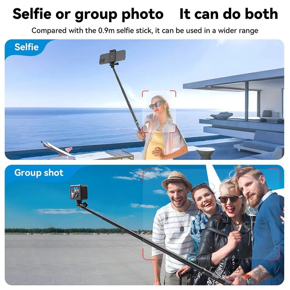 TELESIN 2nd Gen 1.2 Meter Carbon Tube Selfie Stick GP-MNP-002: Capture Stunning Selfies and Videos with Ease - Image 8
