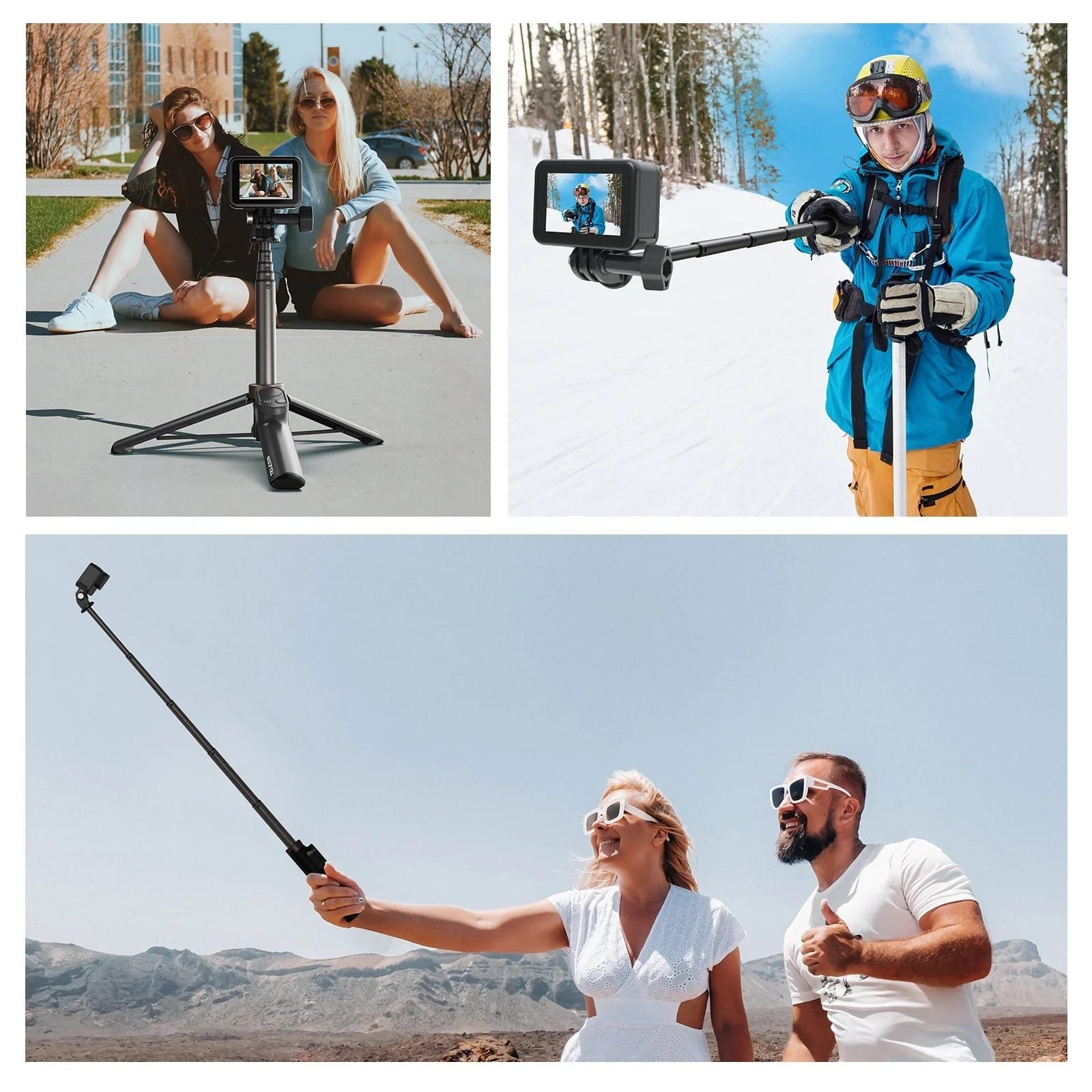 TELESIN 0.6M Vlog Selfie Stick Tripod with Remote for GoPro TE-RCSS-001 - Image 6