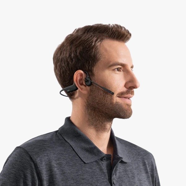 Aftershokz OpenComm 2 Bone Conduction Stereo Bluetooth Headset in Black C110 - Clear Communication, Comfortable Design - Image 3