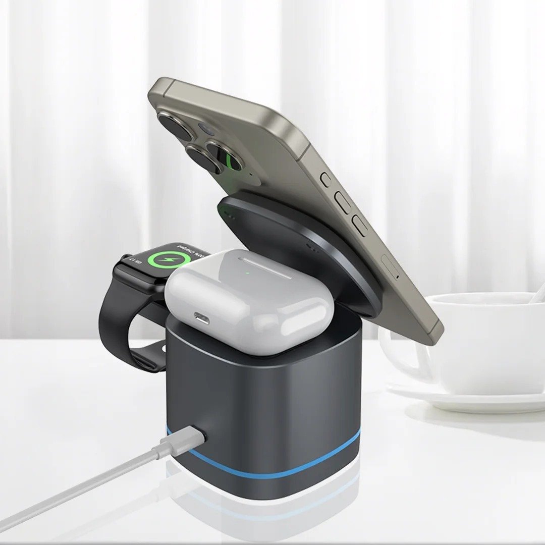 PAWA Cube 3-in-1 Magnetic Multi Charger PW-MG31IPWA-BK - Image 3