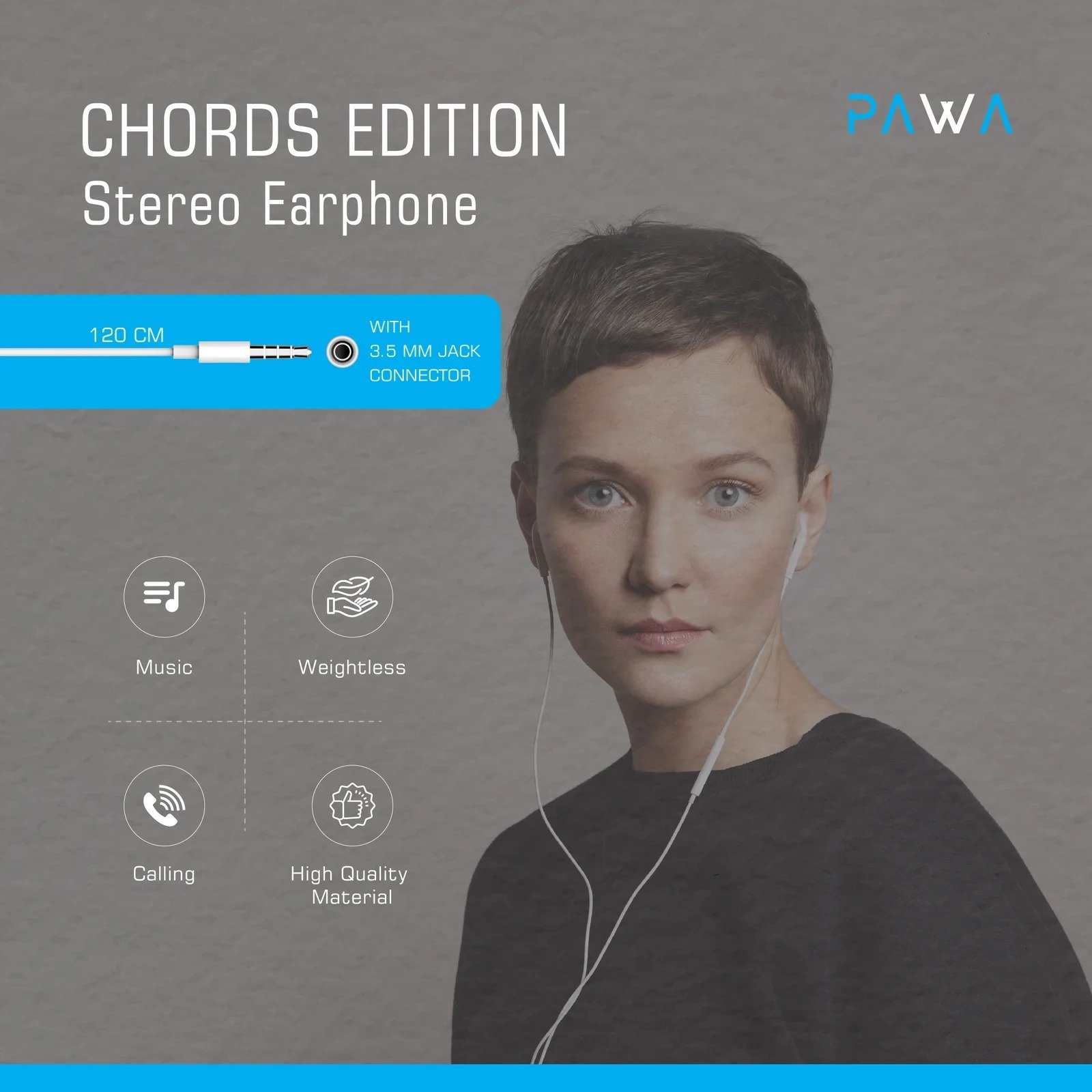 Pawa Chords Editions Stereo Earphone Connector 3.5mm White PW-35EP20 - Image 3