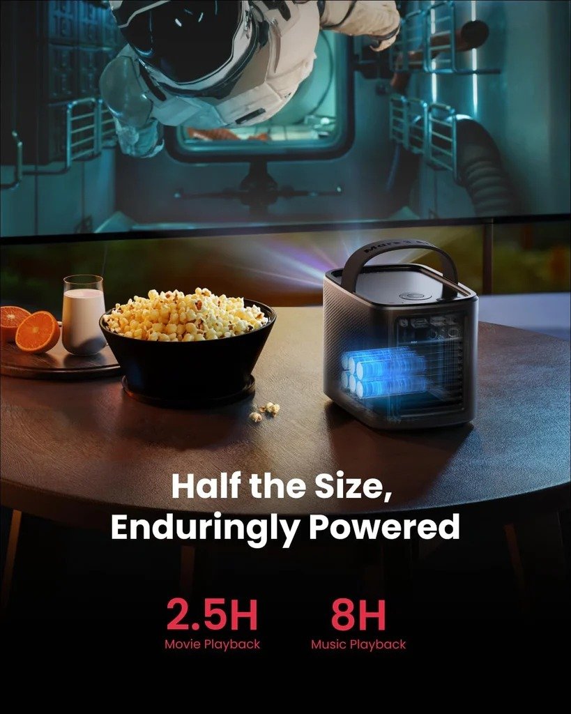 Experience Portable Entertainment with the Anker Nebula Mars 3 Air Pocket Projector in Black - D2325211 - Image 6